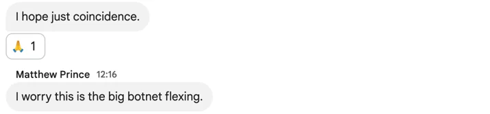 Internal chat screenshot